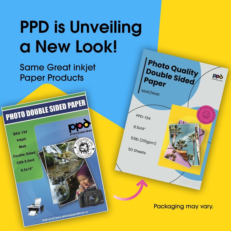 PPD Double Sided Photo Paper, Matte Brochure Paper 8.5 x 14 for Inkjet Printer, 210 gsm, 9 mil Legal Paper Size for Magazine, Flyer, Presentation, Program, Instant Dry & Water Resistant (50 Sheets) - Image 2